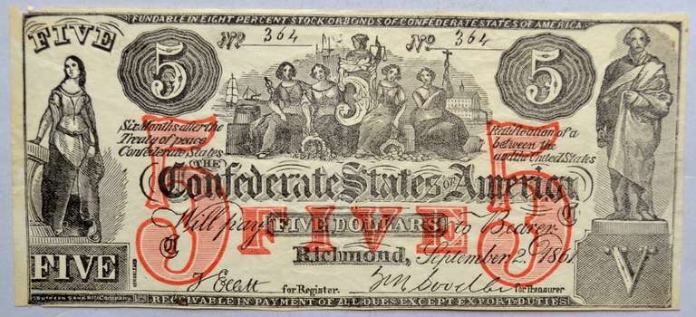 $5 Sept 2 1861 Series Counterfeit Note