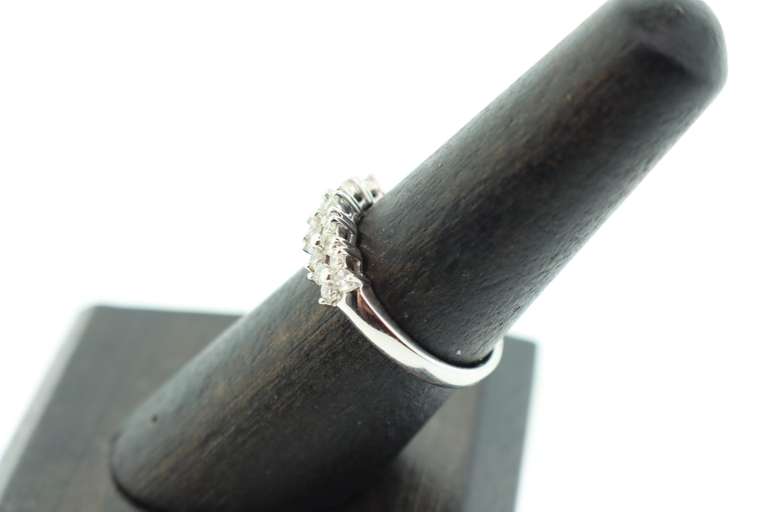 14kt Solid White Gold & Diamond Band Ring