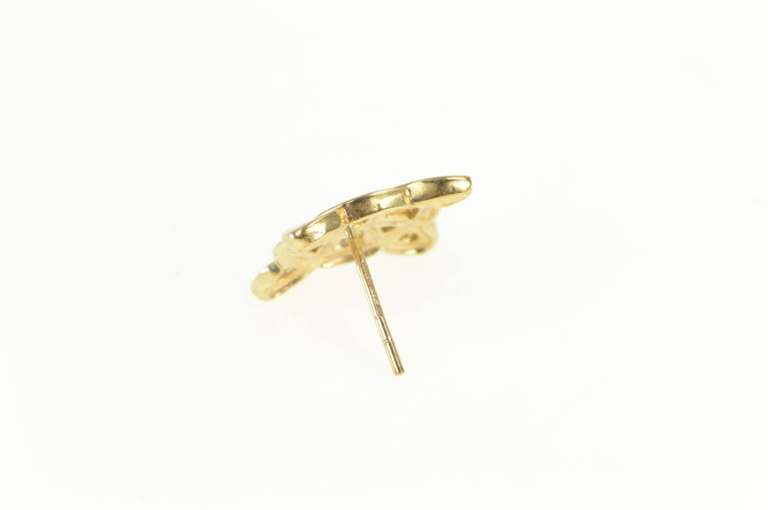 9K Yellow Gold Square Celtic Knot Trad. Irish Single Stud Earring
