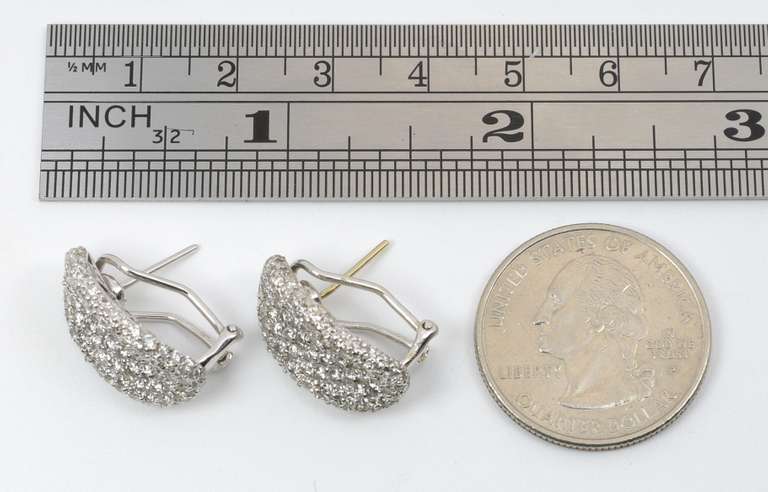Refined Pavé Diamond Earrings in 18K WG