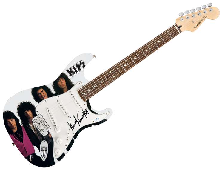 KISS Vinnie Vincent Autographed Signed Photo Graphics Guitar ACOA
