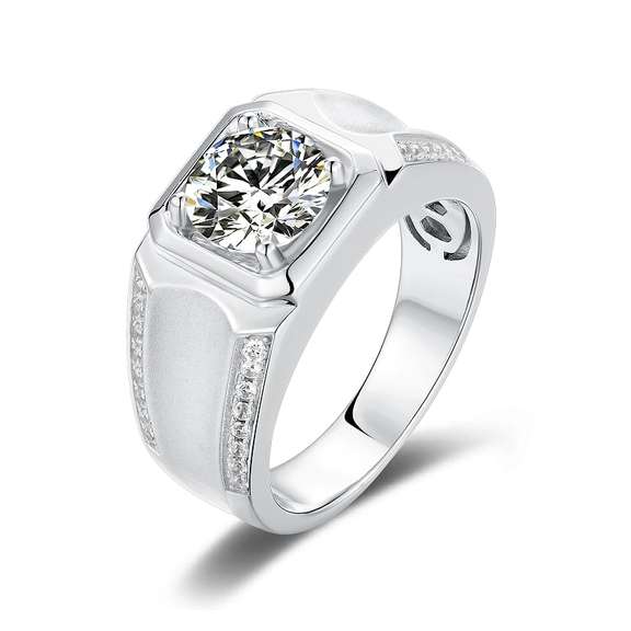 Men's Sparkling 2 Ct Fire Moissanite Ring