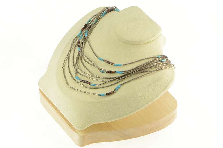 Sterling Silver Southwestern Turquoise Liquid Silver Layered Necklace