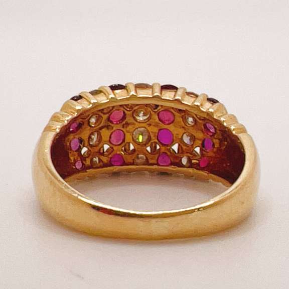 14kt Solid Yellow Gold, Ruby, & Diamond Ring