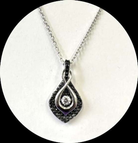 Solid sterling silver Infinity shape Dancing Stone pendant