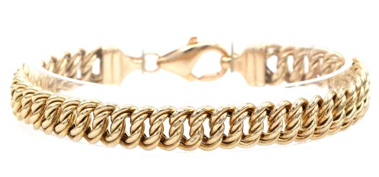 10.0MM Polished Fancy Curb Link Bracelet in 14K