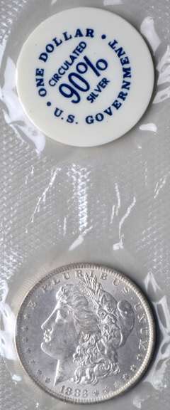 1883 O Blue Envelope GSA Morgan Dollar
