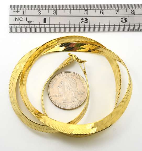 Always Popular 144k Herringbone Necklace