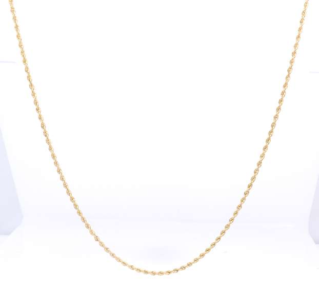 Popular Yellow Gold Rope Chain Necklace