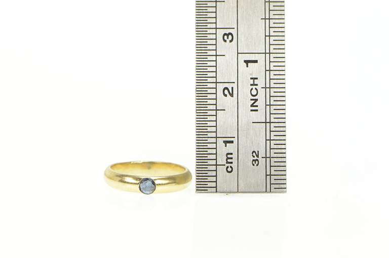 14K Yellow Gold Natural Sapphire Flush Inset Baby Child's Ring