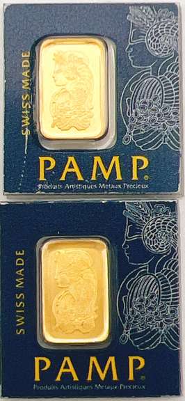Two one gram gold bars