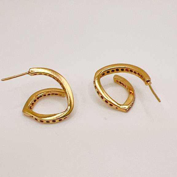 14kt Solid Yellow Gold & Diamond Earrings