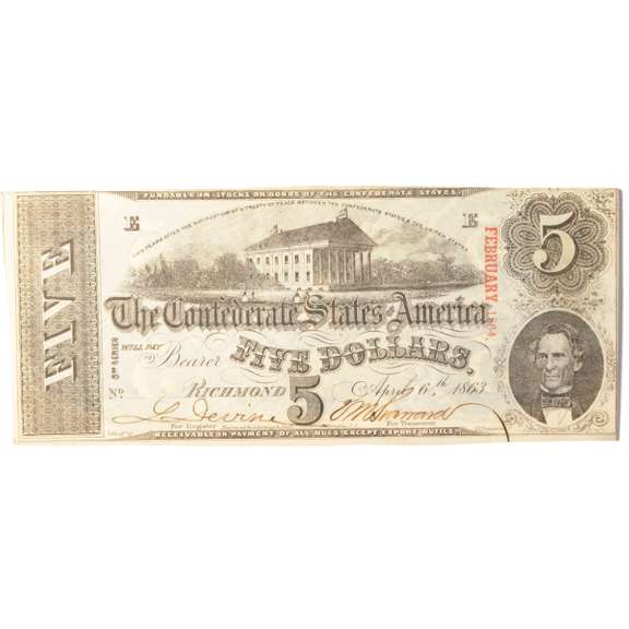 CH CU $5 CSA April 6 1863 Series Note