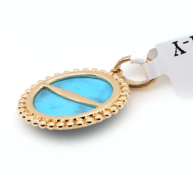 New Doves By Doron Paloma 1.91ct Turquoise and 0.02ct Diamond Pendant in 14K