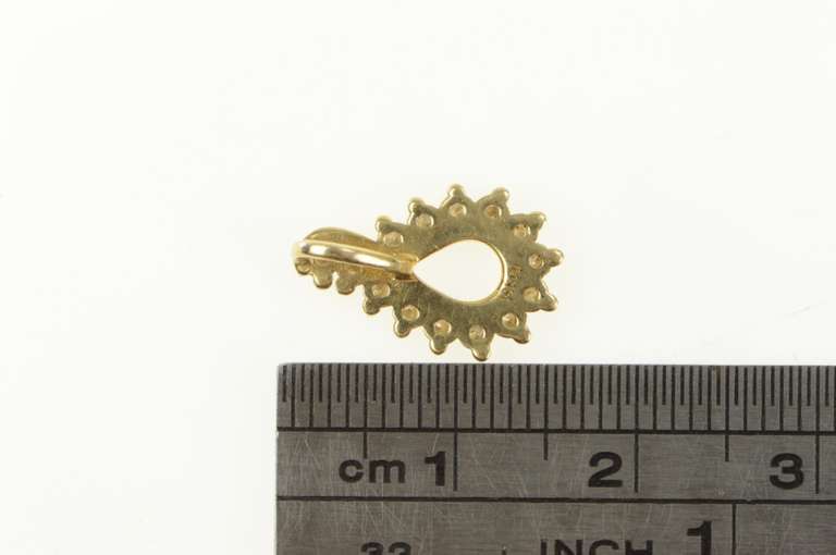 14K Yellow Gold Diamond Inset Classic Loop Statement Pendant