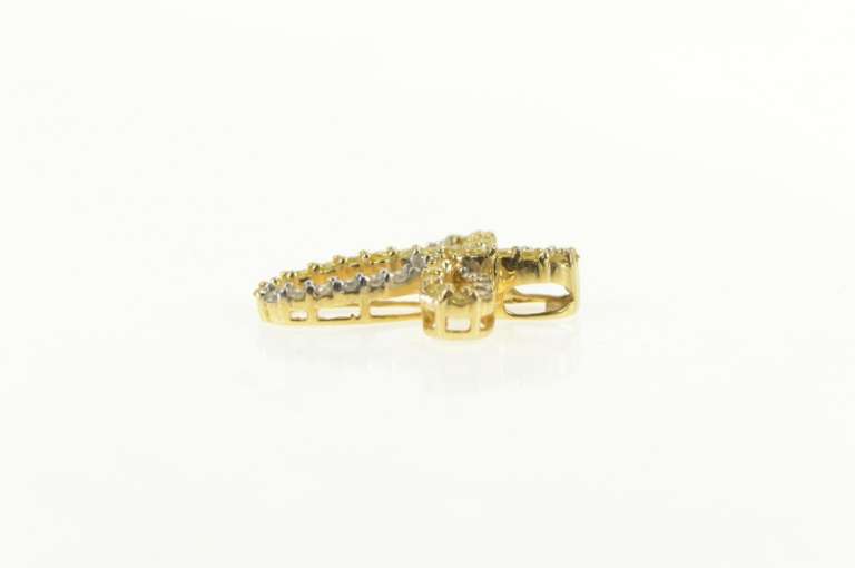 14K Yellow Gold 0.64 Ctw White & Yellow Diamond Cross Pendant