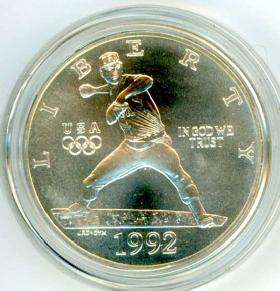 1992-D Olympic Baseball Commemorative Silver Dollar