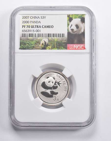 PF70 UCAM 2007 China 3 Yuan 1/4 Oz. .999 Fine Silver 2000 Panda NGC