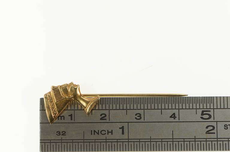 14K Yellow Gold Ancient Egyptian Queen Nefertiti Bust Stick Pin