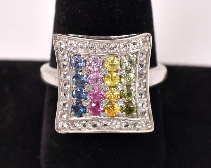 Multi-gem Sterling Silver Ring
