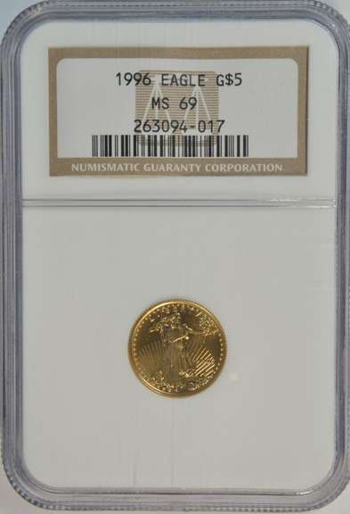 Better date 1996 $5 American Gold Eagle coin. NGC MS69