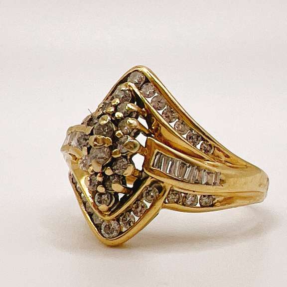 14kt Solid Yellow Gold & Diamond Ring