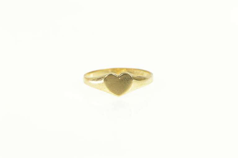 14K Yellow Gold Heart Love Symbol Retro Child's Baby Ring