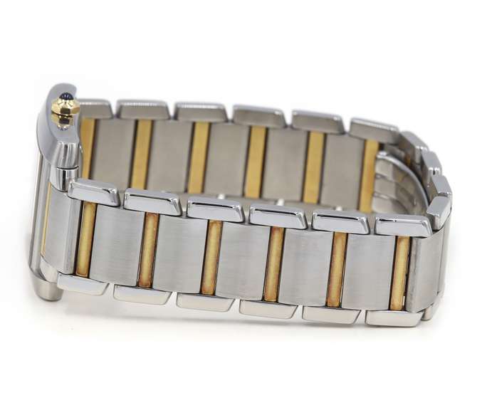 Cartier Tank Francaise 2302 Two Tone White Dial Ladies Watch