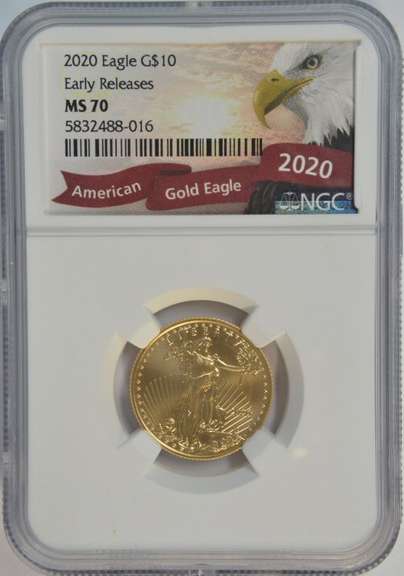 Flawless 2020 $10 Gold Eagle. NGC MS70 Early Releases