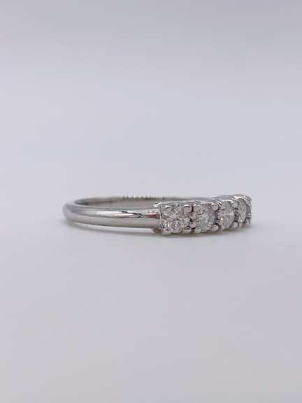 14kt Solid White Gold & Diamond Band Ring