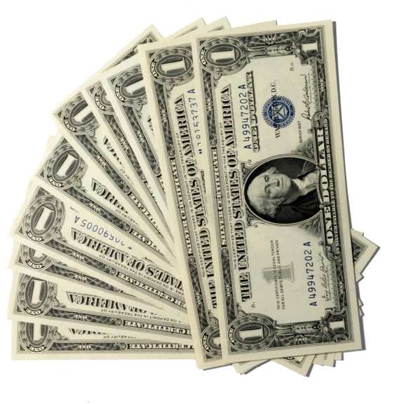 10 Unc 1957 Series $1 Silver Certificates