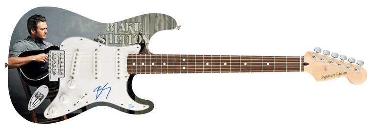 Blake Shelton Autographed Signed Photo Graphics Guitar ACOA
