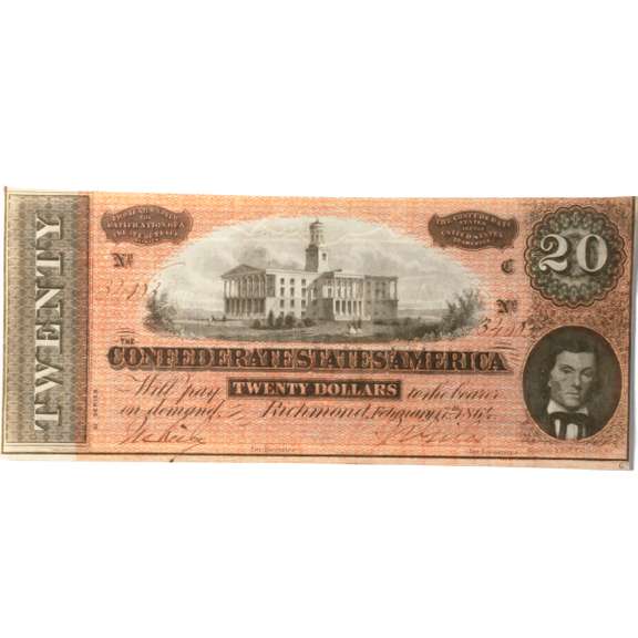 $20 CSA Feb 14 1864C Series Note