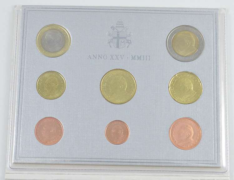 2003 Vatican City Pope Giovanni Paolo II 8 Coin Commemorative Set