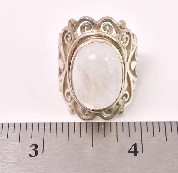 Moonstone Set In Sterling Silver Ring