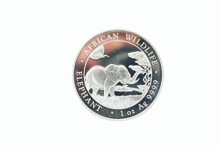 100 Shillings Somali Republic Silver Coin with African Elephant