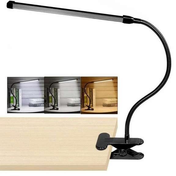 Clip-On LED Lamp USB Desk Bedside Table Light
