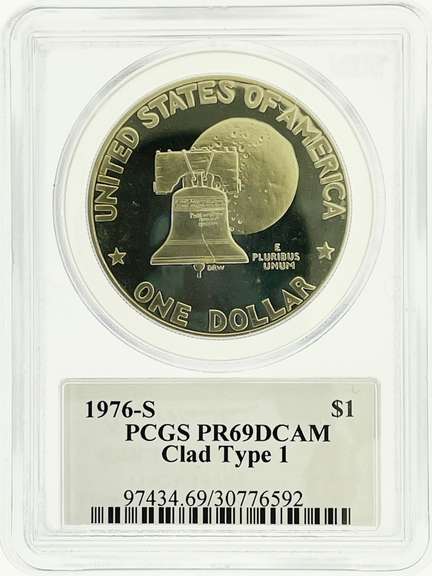 1976-S PCGS PR69 DCAM Eisenhower Silver Dollar