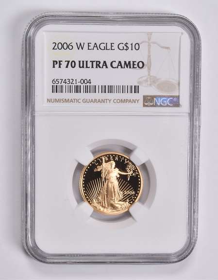 PF70 UCAM 2006-W $10 American Gold Eagle 1/4 Oz. .999 Fine Gold NGC