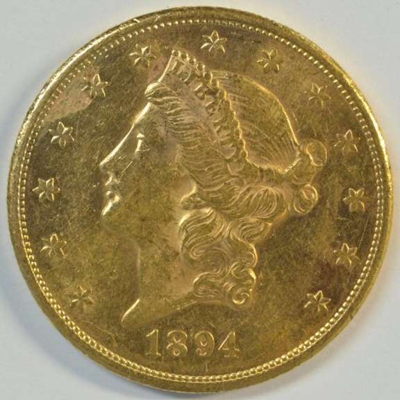 Prooflike near Mint 1894-S US $2.50 Liberty Gold Piece. Real flashy