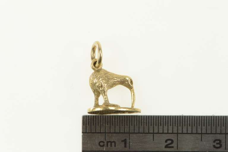 14K Yellow Gold 3D Kiwi New Zealand Bird Animal Charm/Pendant