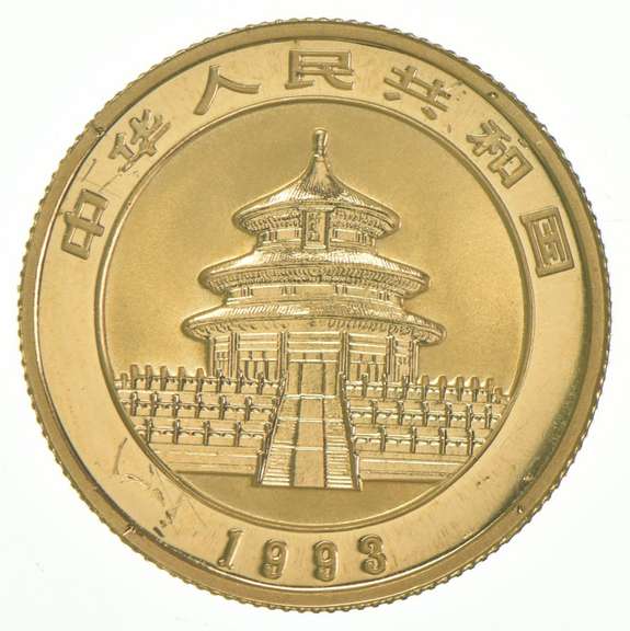 1993 China 25 Yuan 1/4 Oz. .999 Fine Gold Panda
