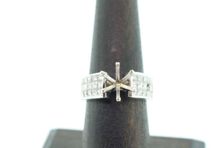 14kt Solid White Gold & Diamond Semi-Mount Ring Setting
