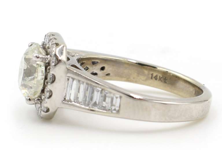 Romantic White Gold Diamond Halo Ring