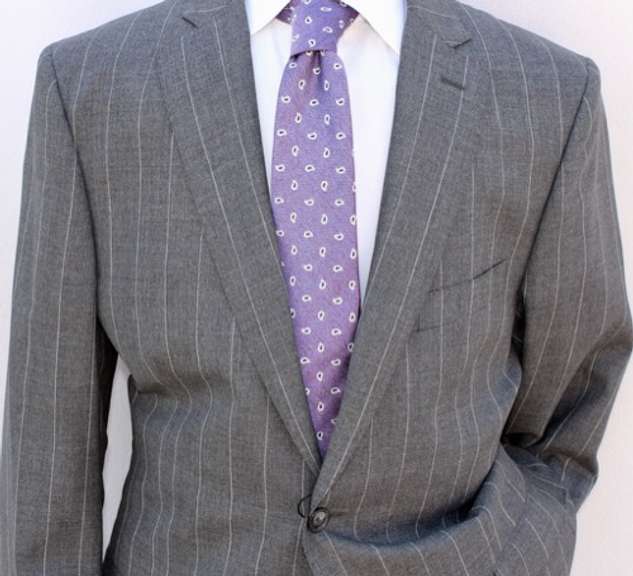 Phenomenal 2-Button Pin-Stripe Suit, Made In Italy