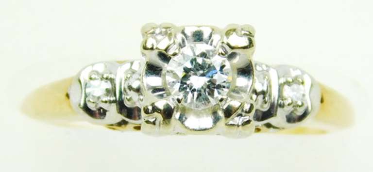 Very Fine 14K/18K Gold Diamond Ring, 5.5
