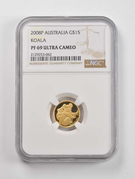 PF69 UCAM 2008-P Australia $15 Gold Koala 1/10 Oz. .999 Fine Gold NGC