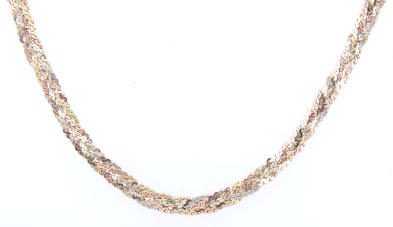 Vintage 925 Sterling Silver Braided Necklace