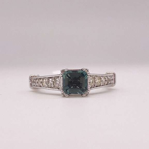 Rare Tourmaline & Diamond Ring in 14kt Solid Gold