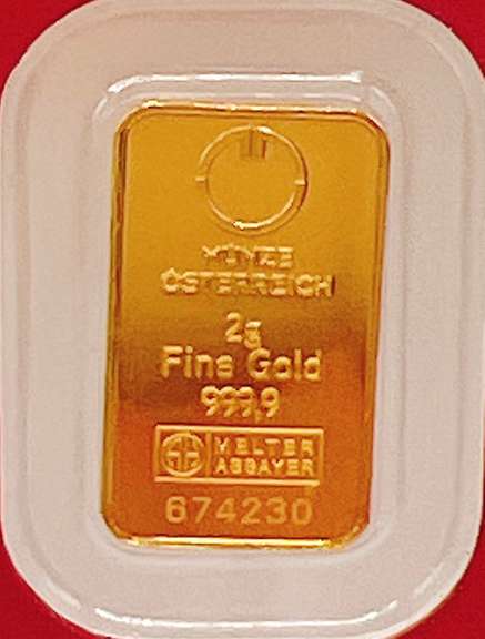 2 gram gold bar